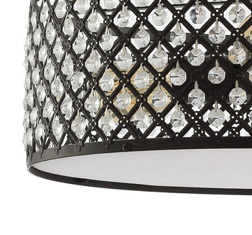 Elise 17" Crystal/Metal Drum Semi-Flush Mount - JONATHAN Y